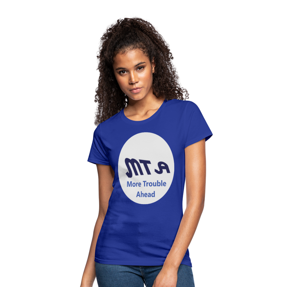 New York City Subway train funny Logo parody Women's Jersey T-Shirt - royal blue