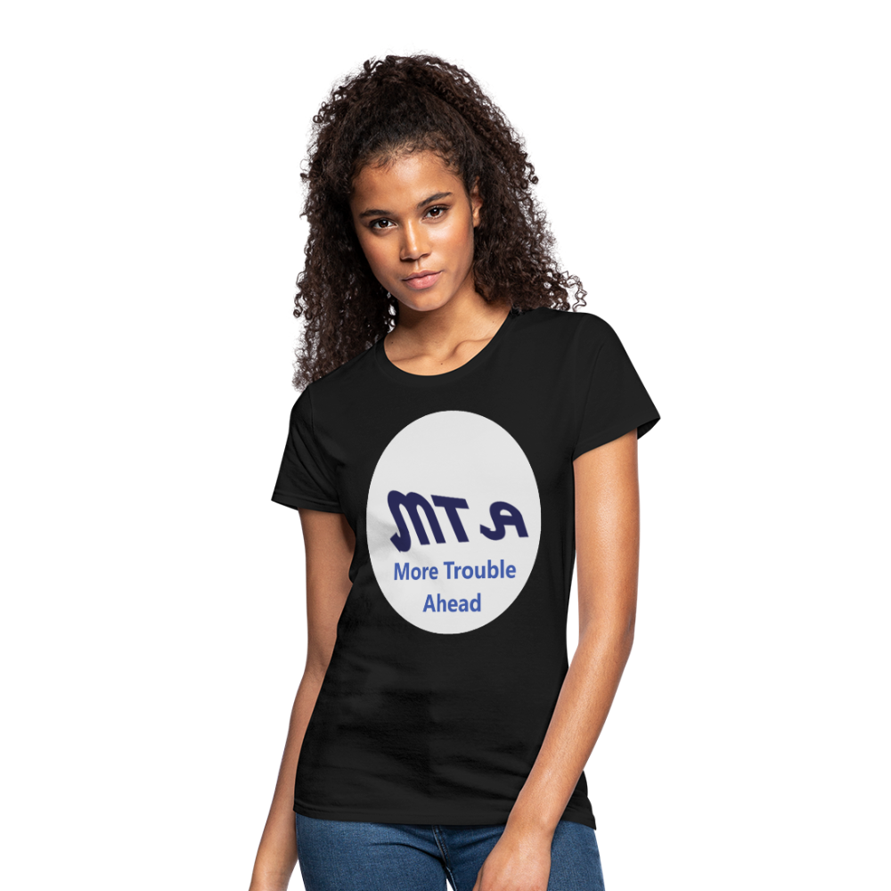 New York City Subway train funny Logo parody Women's Jersey T-Shirt - black