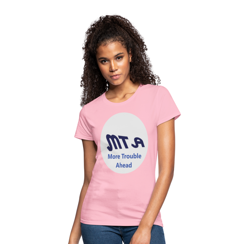 New York City Subway train funny Logo parody Women's Jersey T-Shirt - pink