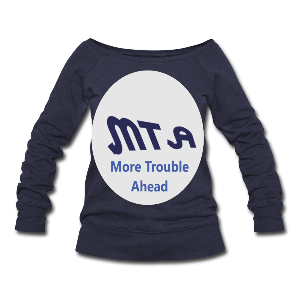 New York City Subway train funny Logo parody Women's Wideneck Sweatshirt - melange navy