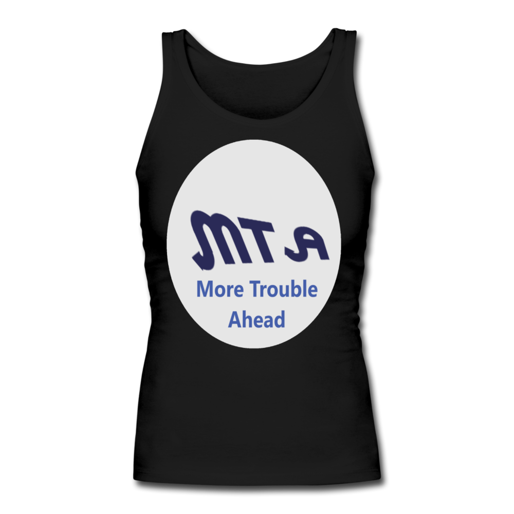 New York City Subway train funny Logo parody Women's Longer Length Fitted Tank - black