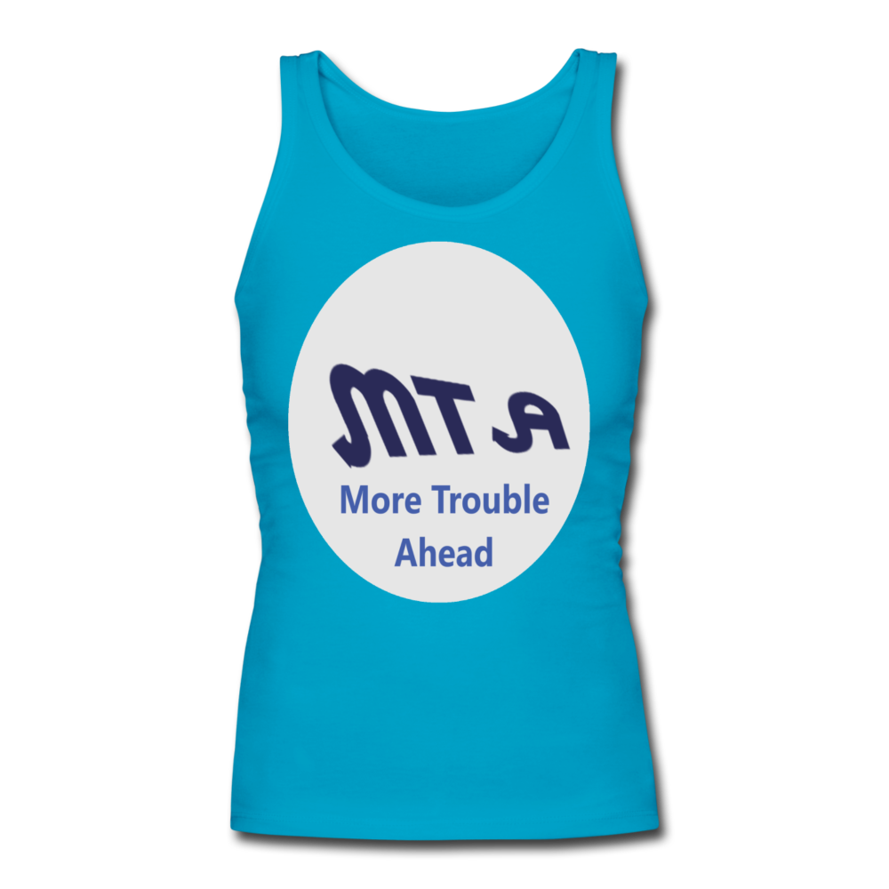 New York City Subway train funny Logo parody Women's Longer Length Fitted Tank - turquoise