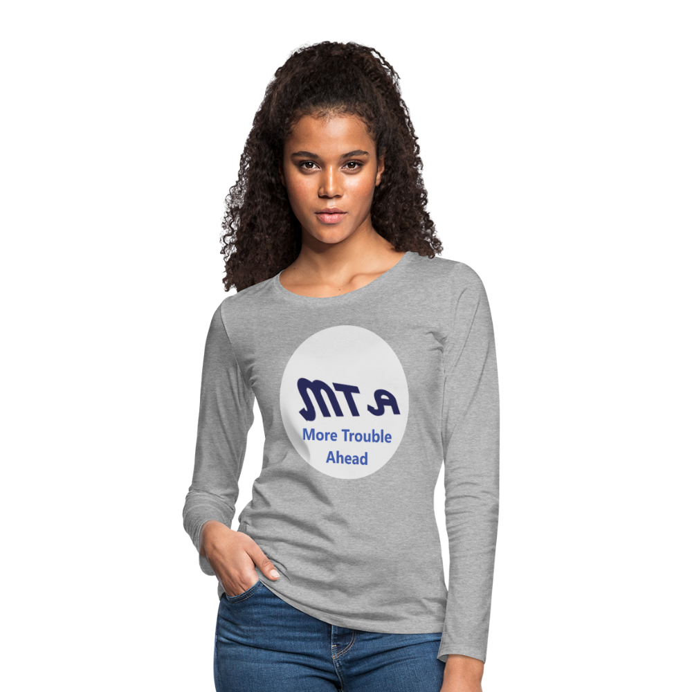New York City Subway train funny Logo parody Women's Premium Long Sleeve T-Shirt - heather gray