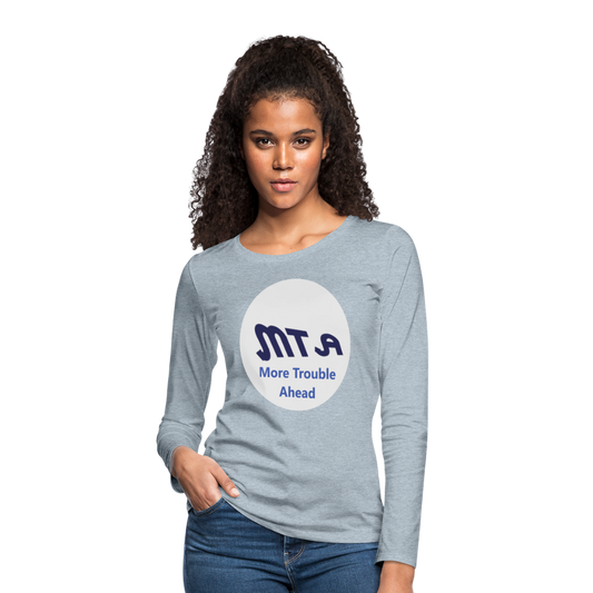 New York City Subway train funny Logo parody Women's Premium Long Sleeve T-Shirt - heather ice blue