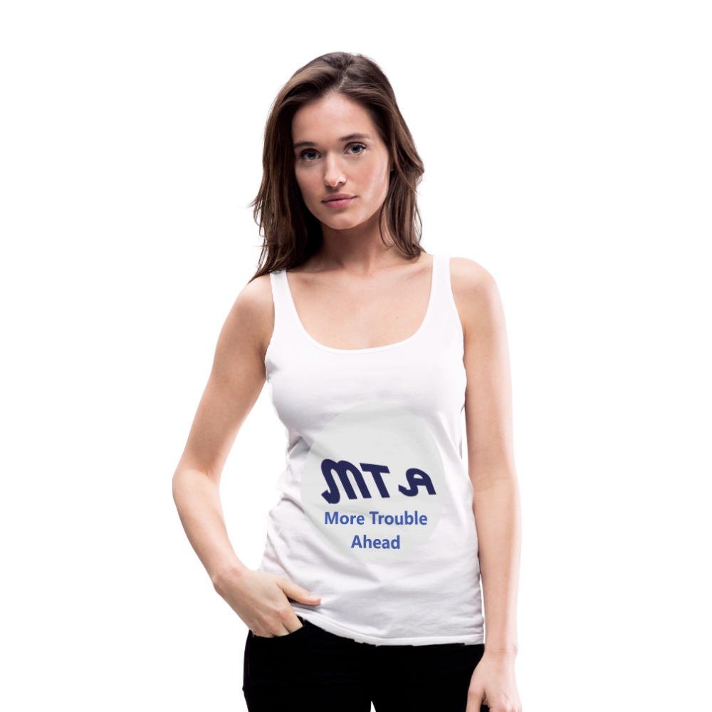 New York City Subway train funny Logo parody Women’s Premium Tank Top - white