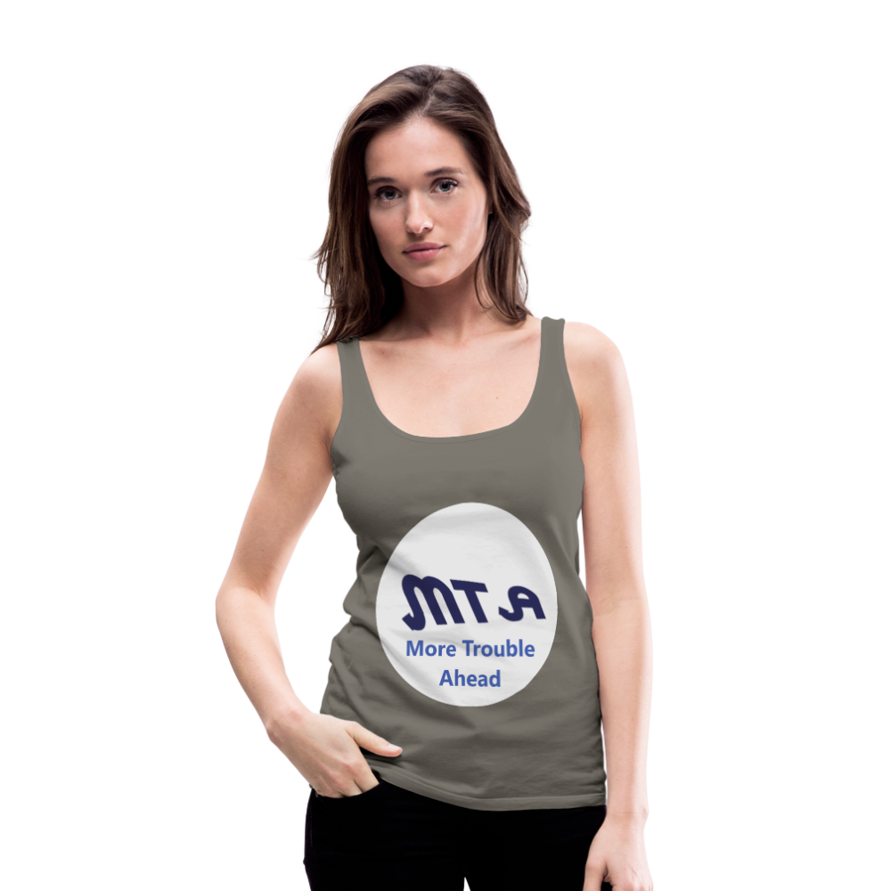 New York City Subway train funny Logo parody Women’s Premium Tank Top - asphalt gray