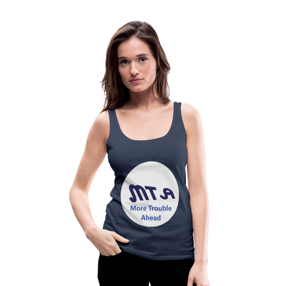 New York City Subway train funny Logo parody Women’s Premium Tank Top - navy