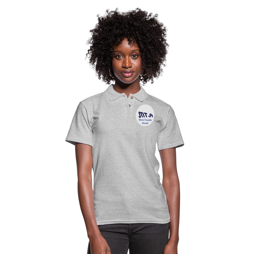 New York City Subway train funny Logo parody Women's Pique Polo Shirt - heather gray