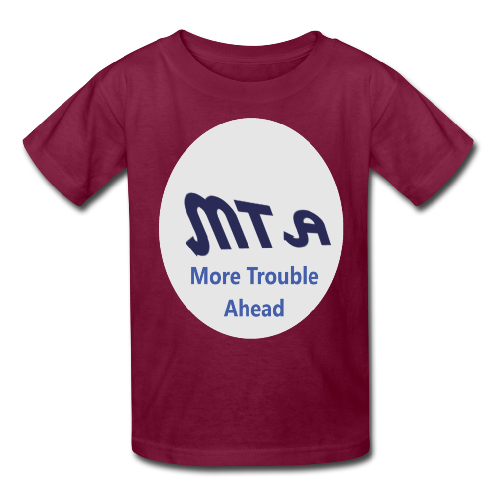 New York City Subway train funny Logo parody Kids' T-Shirt - burgundy