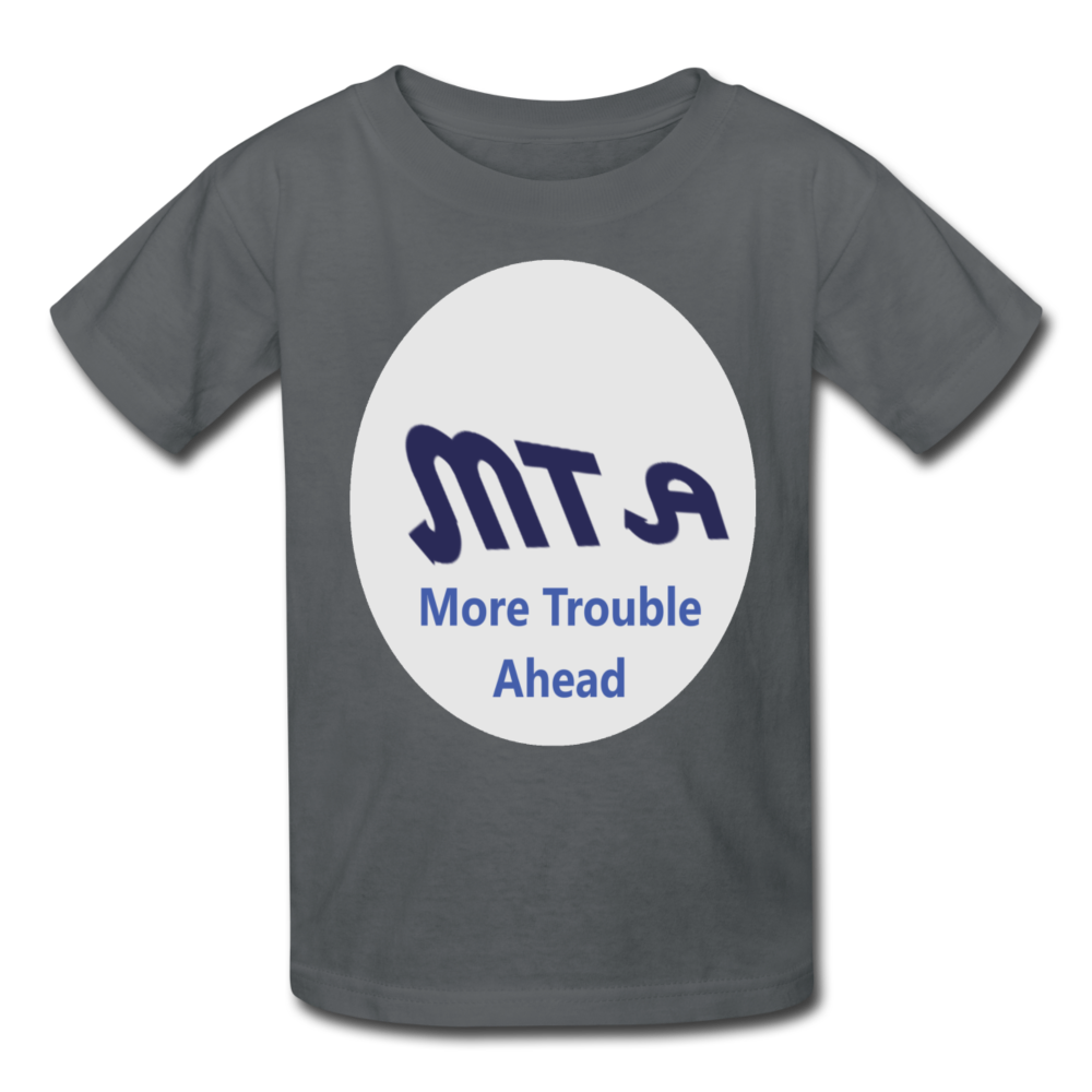 New York City Subway train funny Logo parody Kids' T-Shirt - charcoal