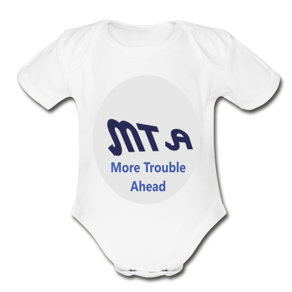 New York City Subway train funny Logo parody Organic Short Sleeve Baby Bodysuit - white