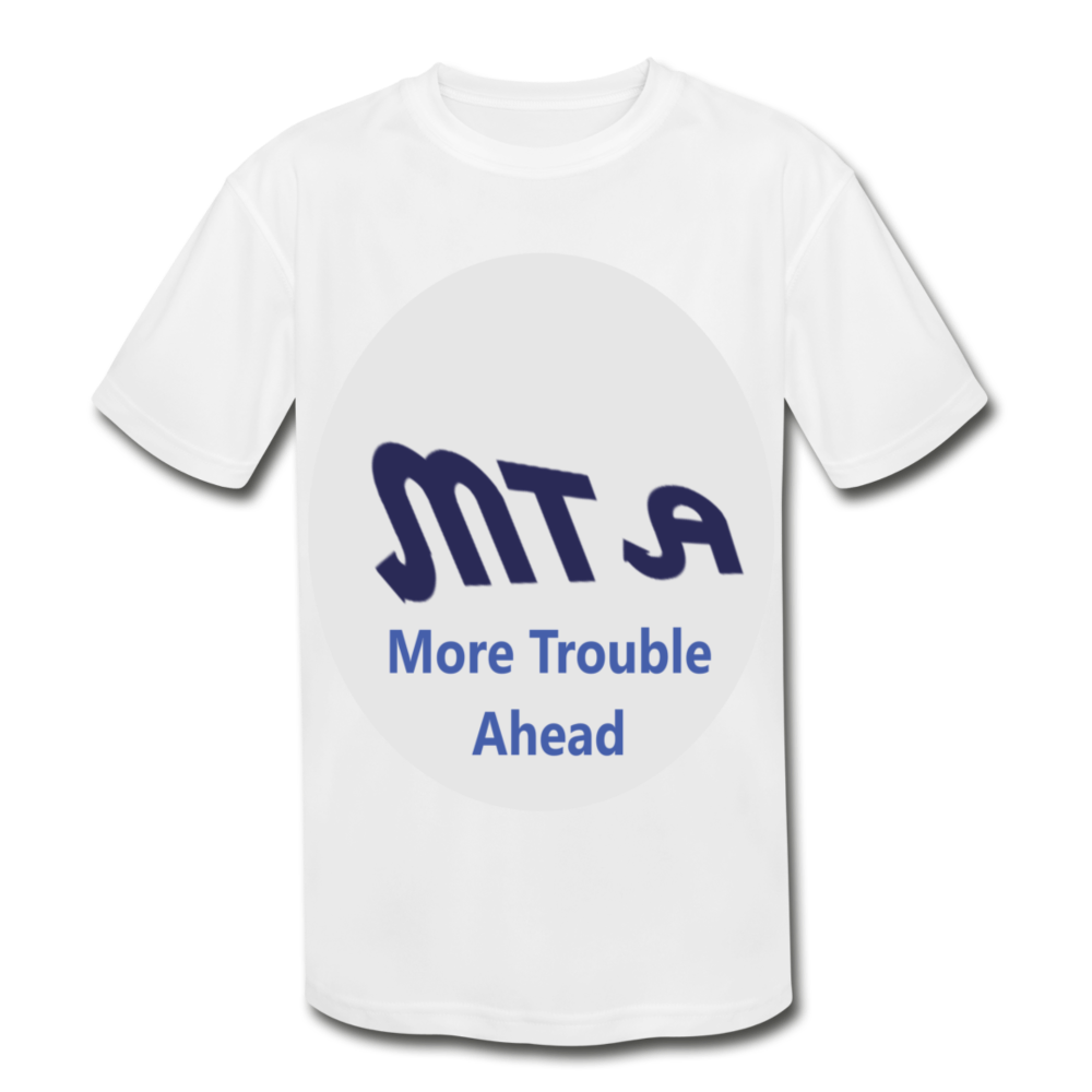 New York City Subway train funny Logo parody Kids' Moisture Wicking Performance T-Shirt - white