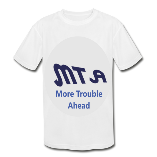 New York City Subway train funny Logo parody Kids' Moisture Wicking Performance T-Shirt - white