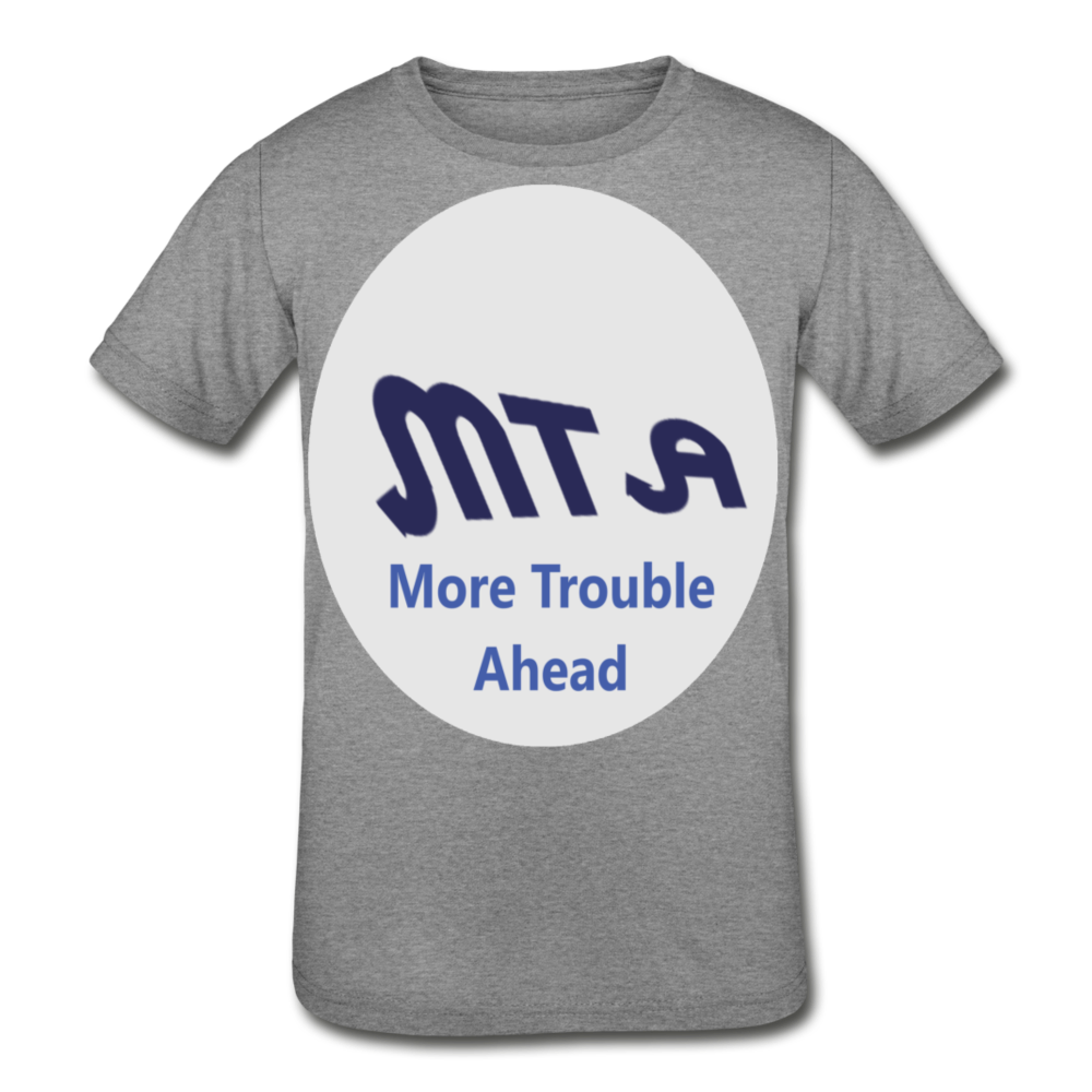 New York City Subway train funny Logo parody Kids' Tri-Blend T-Shirt - heather gray