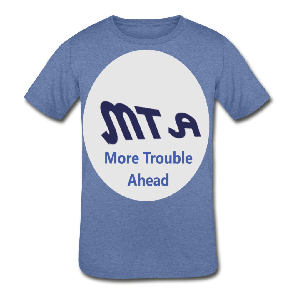 New York City Subway train funny Logo parody Kids' Tri-Blend T-Shirt - heather Blue