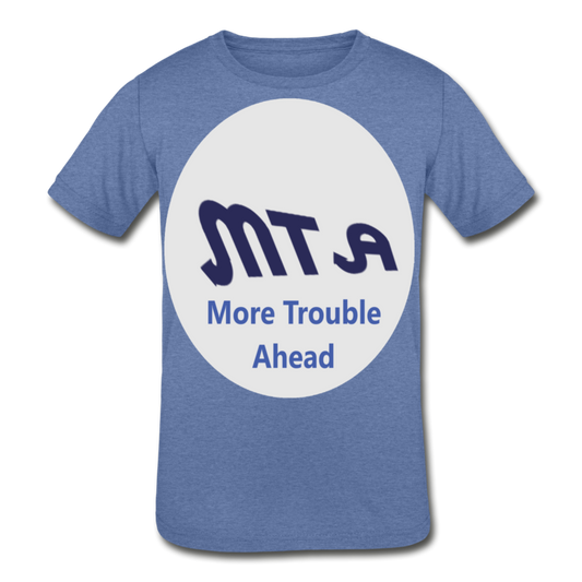 New York City Subway train funny Logo parody Kids' Tri-Blend T-Shirt - heather Blue