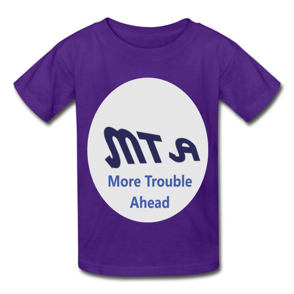 New York City Subway train funny Logo parody Gildan Ultra Cotton Youth T-Shirt - purple