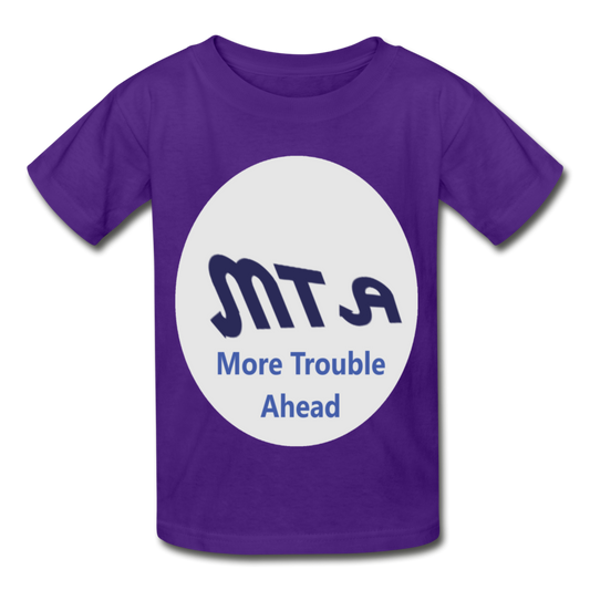 New York City Subway train funny Logo parody Gildan Ultra Cotton Youth T-Shirt - purple