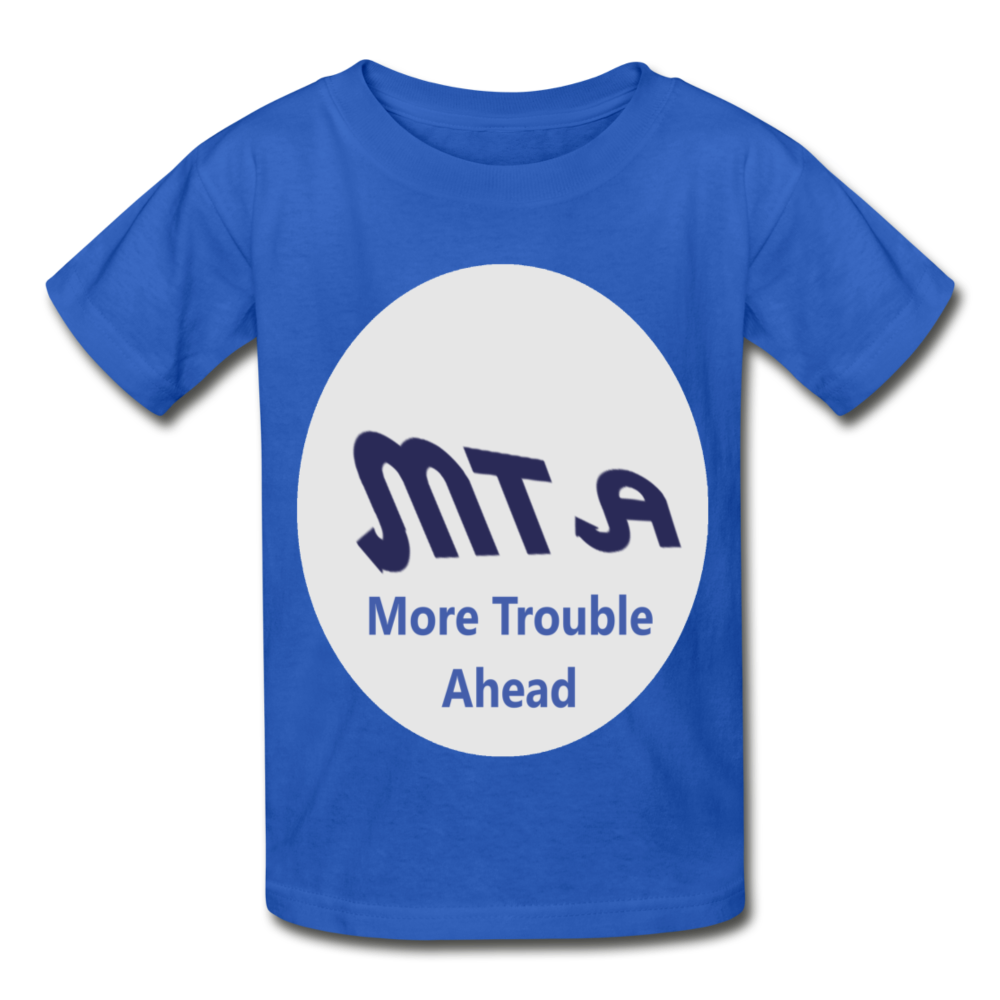 New York City Subway train funny Logo parody Gildan Ultra Cotton Youth T-Shirt - royal blue