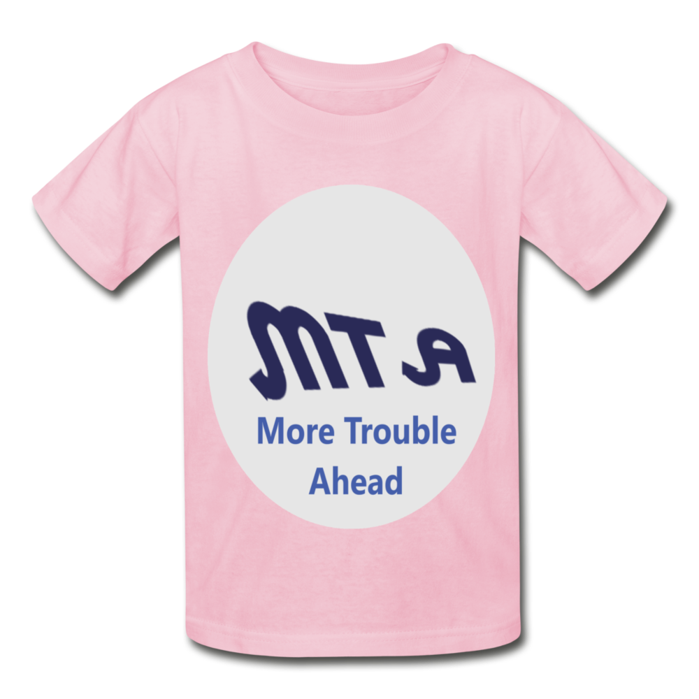 New York City Subway train funny Logo parody Gildan Ultra Cotton Youth T-Shirt - light pink