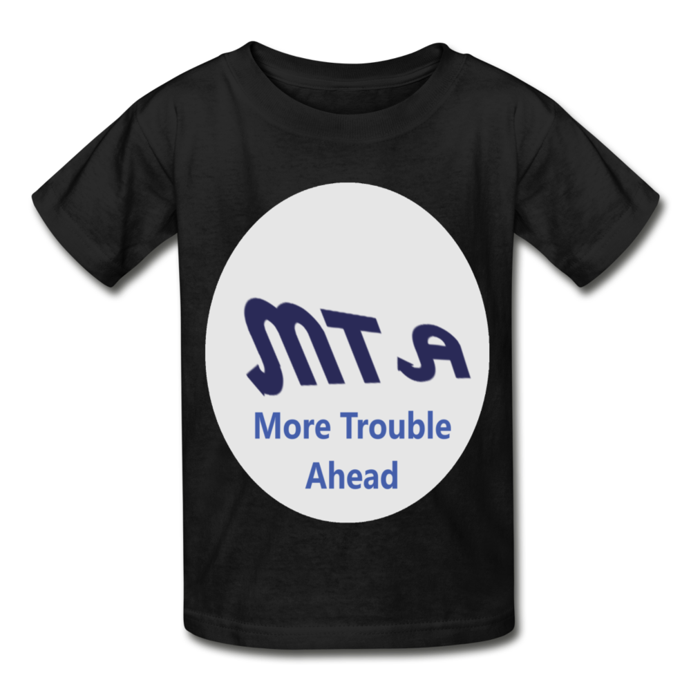 New York City Subway train funny Logo parody Gildan Ultra Cotton Youth T-Shirt - black