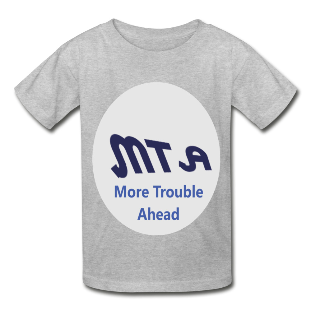 New York City Subway train funny Logo parody Gildan Ultra Cotton Youth T-Shirt - heather gray