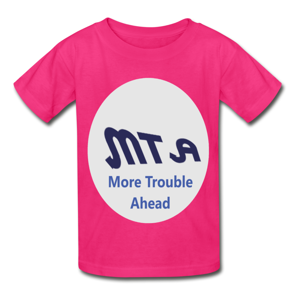 New York City Subway train funny Logo parody Gildan Ultra Cotton Youth T-Shirt - fuchsia