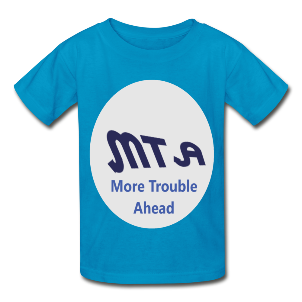 New York City Subway train funny Logo parody Gildan Ultra Cotton Youth T-Shirt - turquoise