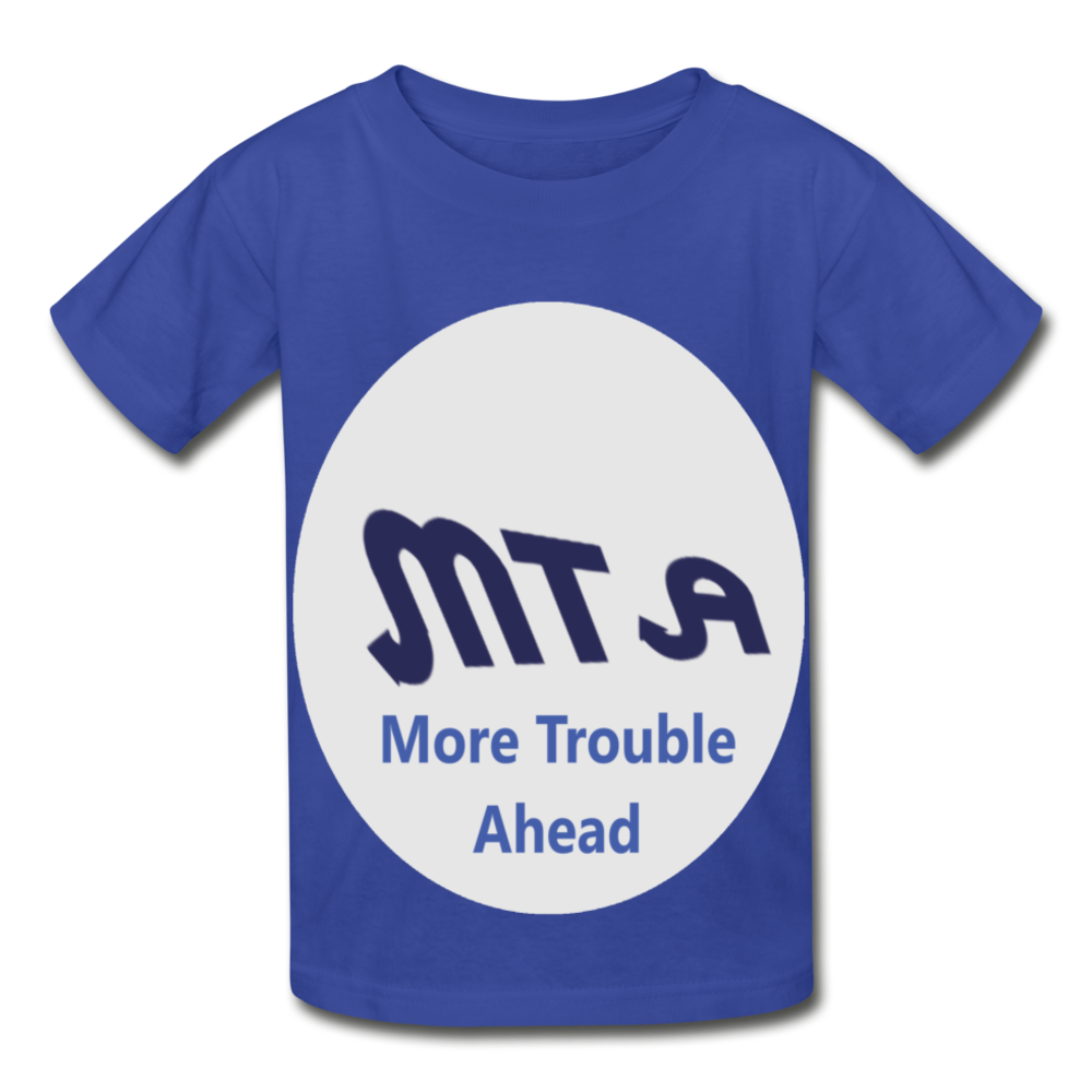 New York City Subway train funny Logo parody Hanes Youth Tagless T-Shirt - royal blue