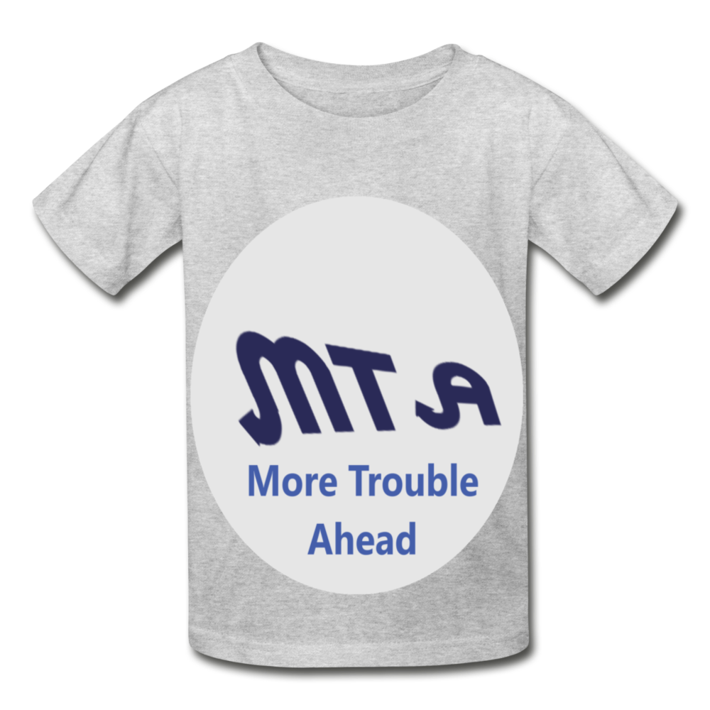 New York City Subway train funny Logo parody Hanes Youth Tagless T-Shirt - heather gray