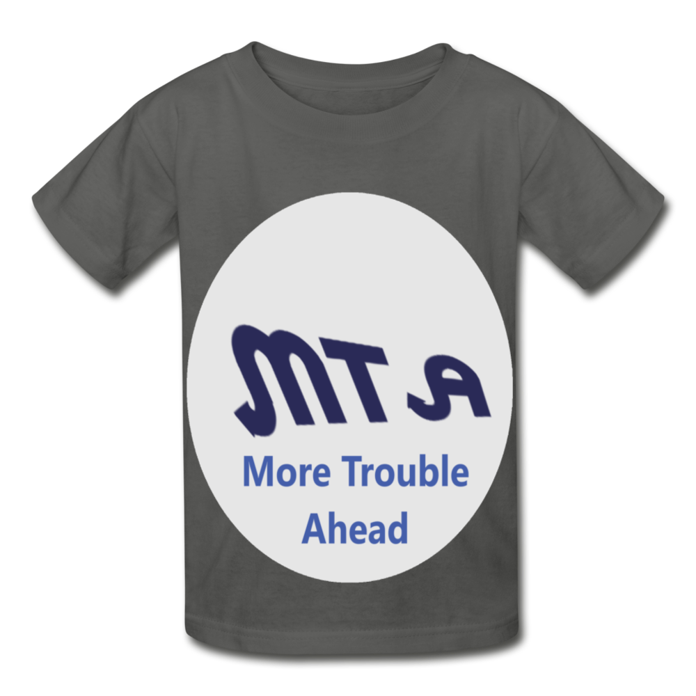 New York City Subway train funny Logo parody Hanes Youth Tagless T-Shirt - charcoal