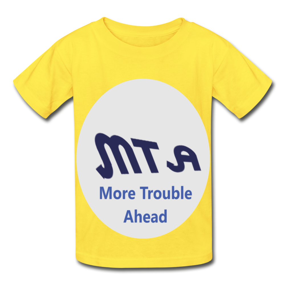 New York City Subway train funny Logo parody Hanes Youth Tagless T-Shirt - yellow