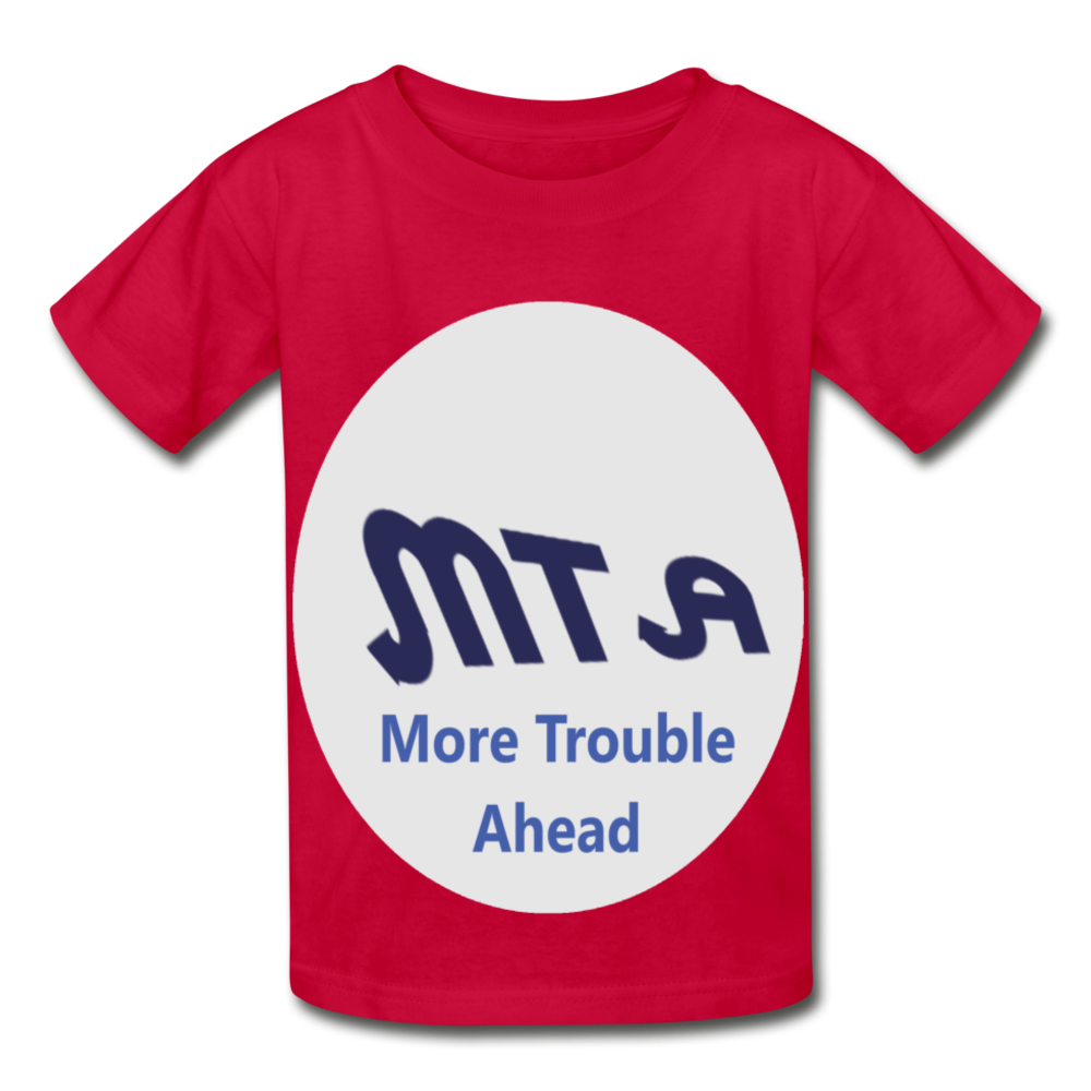 New York City Subway train funny Logo parody Hanes Youth Tagless T-Shirt - red