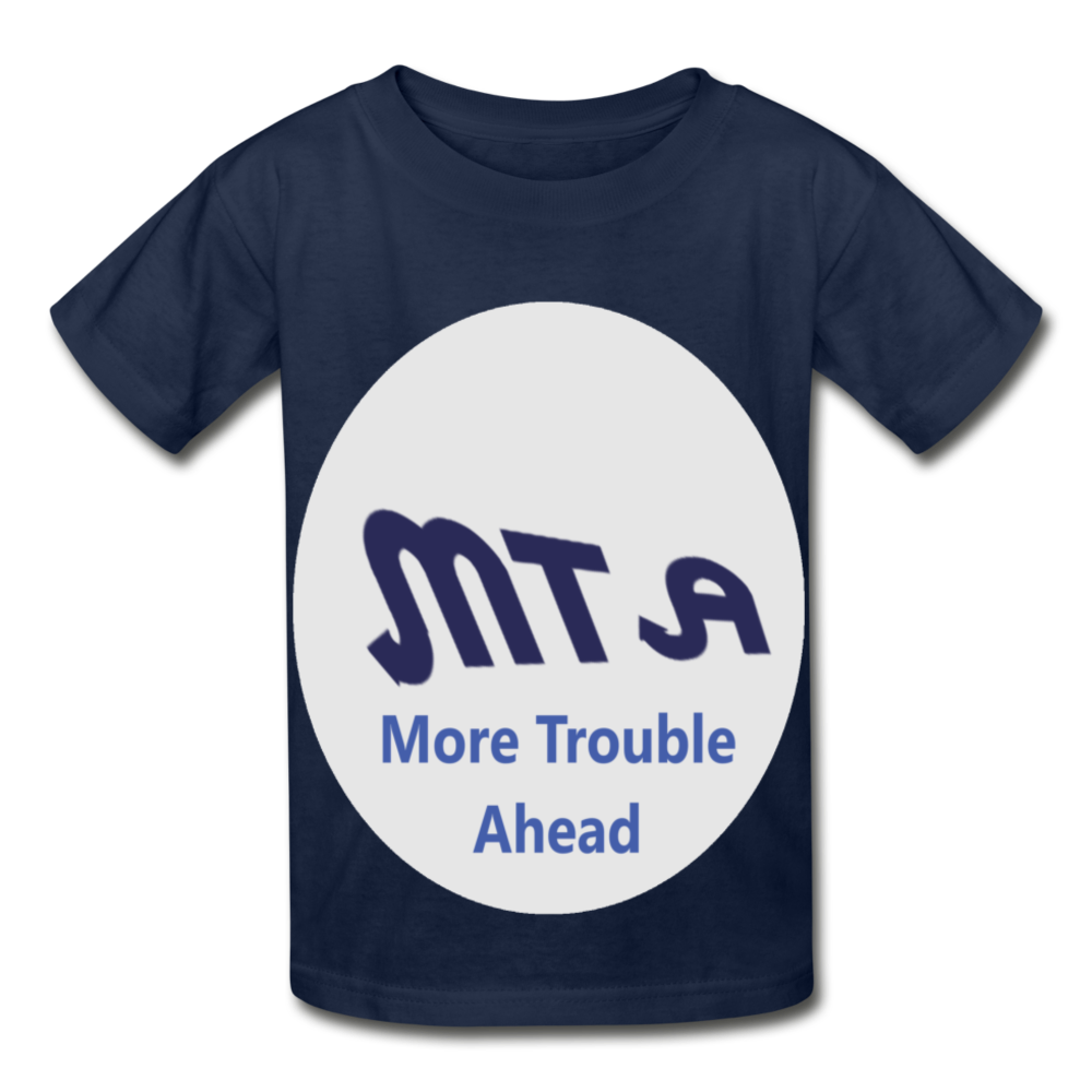 New York City Subway train funny Logo parody Hanes Youth Tagless T-Shirt - navy