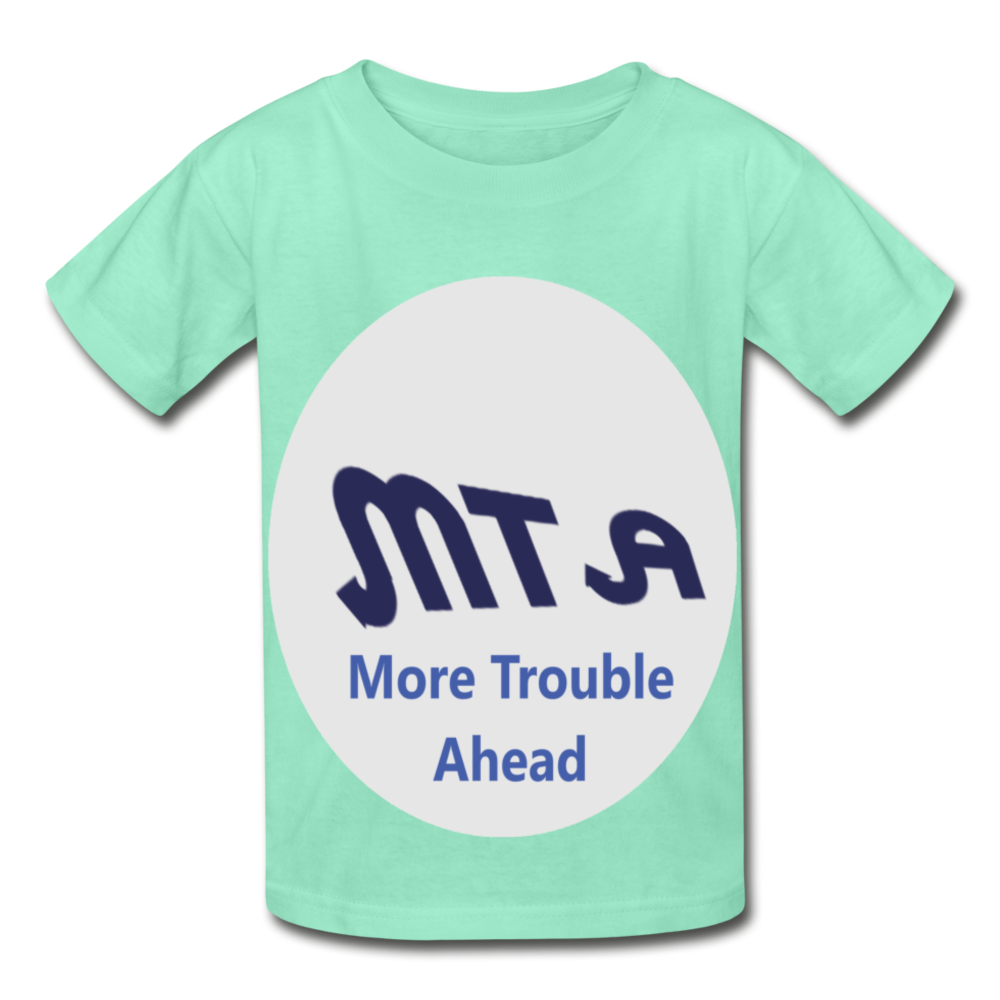 New York City Subway train funny Logo parody Hanes Youth Tagless T-Shirt - deep mint