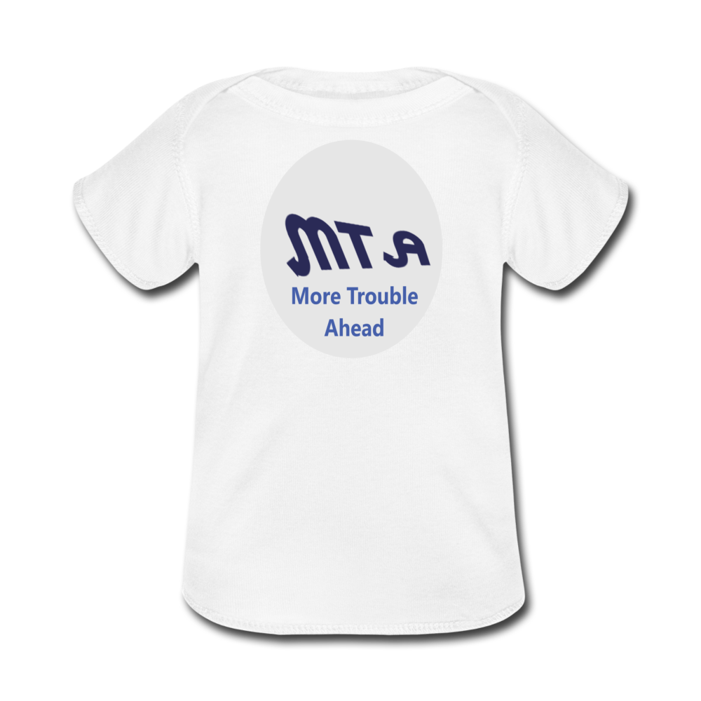 New York City Subway train funny Logo parody Baby Lap Shoulder T-Shirt - white