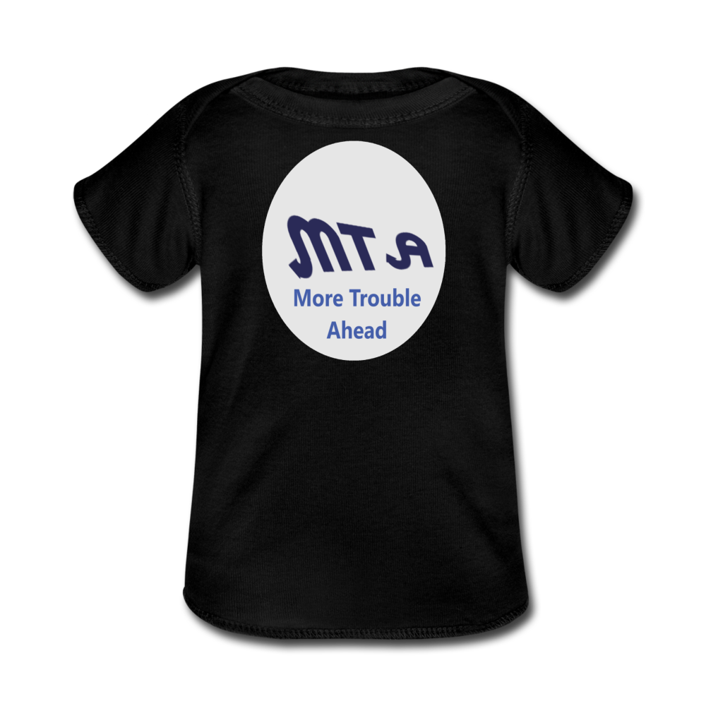 New York City Subway train funny Logo parody Baby Lap Shoulder T-Shirt - black
