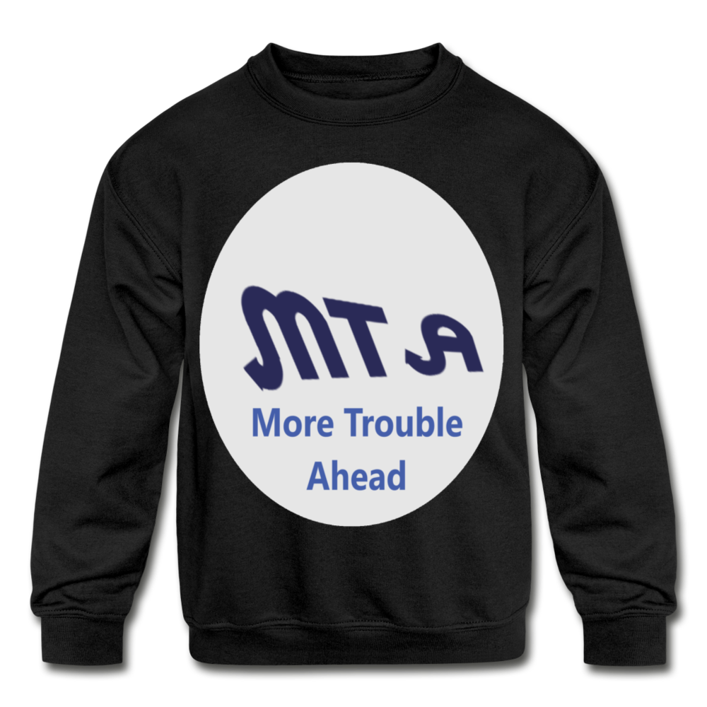 New York City Subway train funny Logo parody Kids' Crewneck Sweatshirt - black