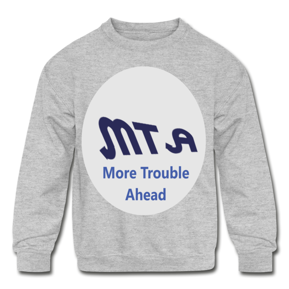 New York City Subway train funny Logo parody Kids' Crewneck Sweatshirt - heather gray