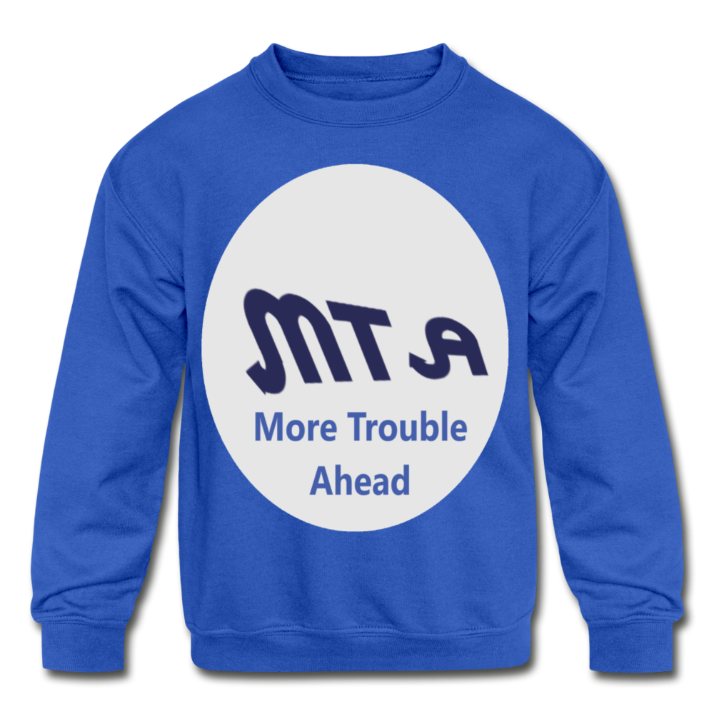 New York City Subway train funny Logo parody Kids' Crewneck Sweatshirt - royal blue