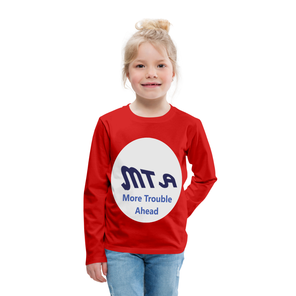 New York City Subway train funny Logo parody Kids' Premium Long Sleeve T-Shirt - red