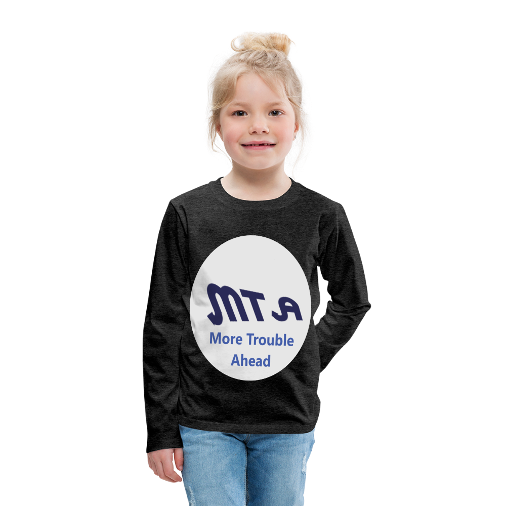 New York City Subway train funny Logo parody Kids' Premium Long Sleeve T-Shirt - charcoal gray