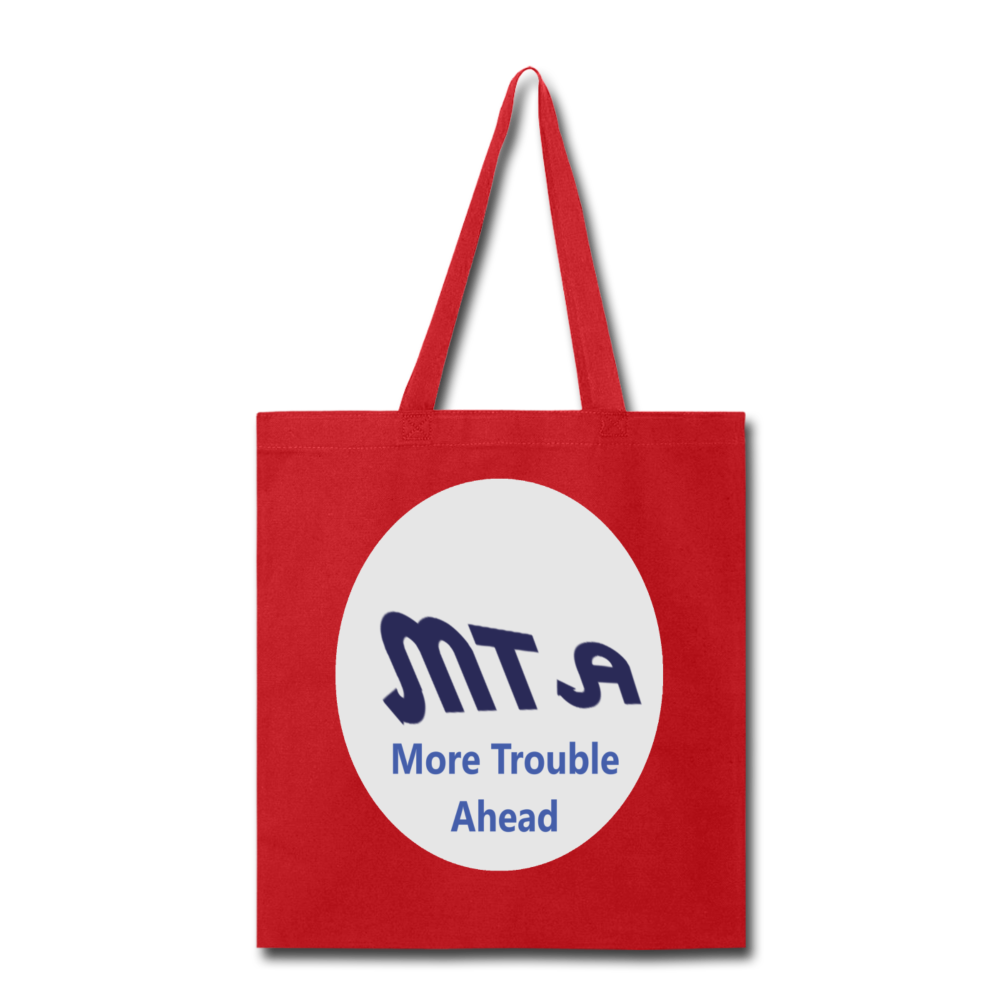 New York City Subway train funny Logo parody Tote Bag - red