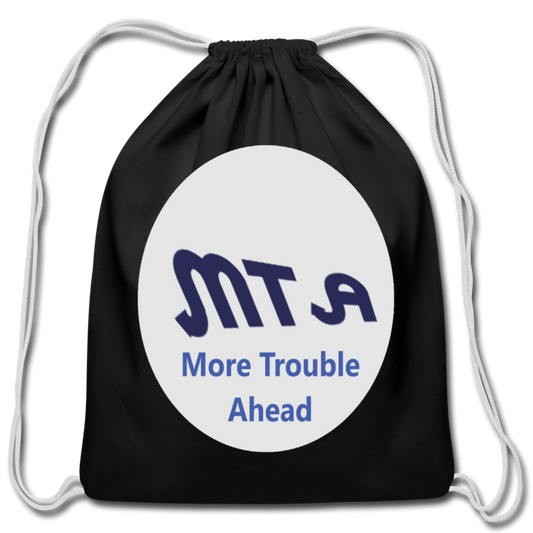 New York City Subway train funny Logo parody Cotton Drawstring Bag - black