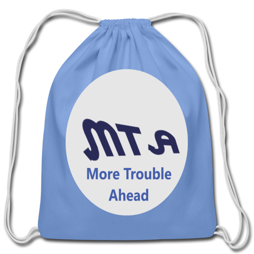 New York City Subway train funny Logo parody Cotton Drawstring Bag - carolina blue