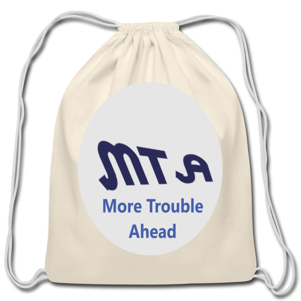New York City Subway train funny Logo parody Cotton Drawstring Bag - natural
