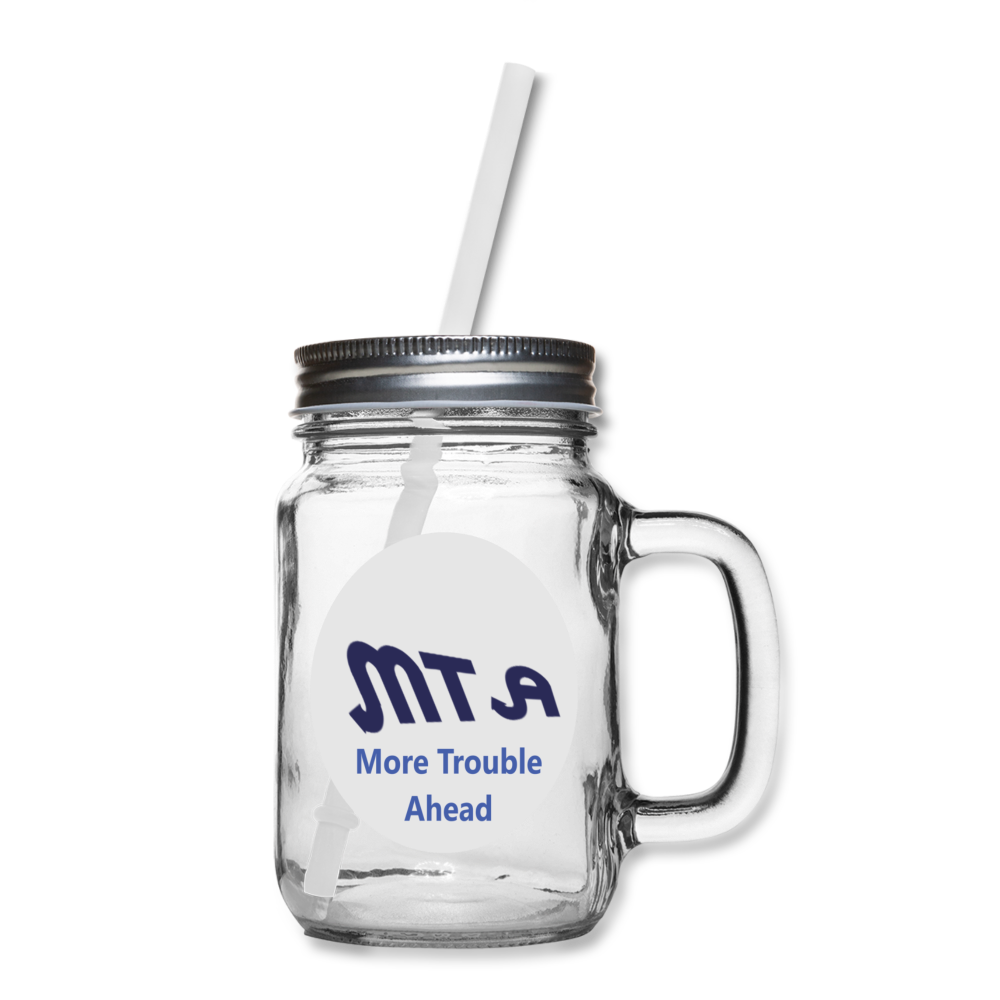 New York City Subway train funny Logo parody Mason Jar - clear