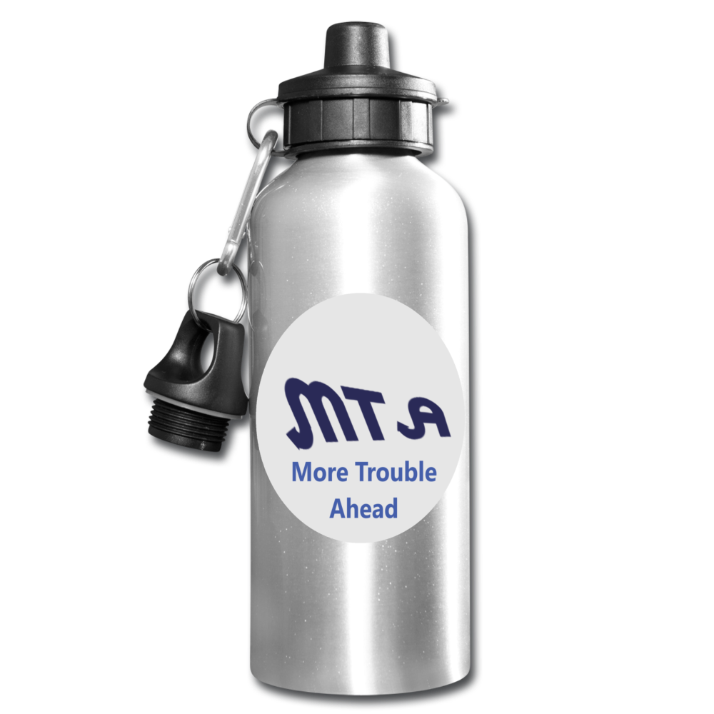 New York City Subway train funny Logo parody Water Bottle - silver