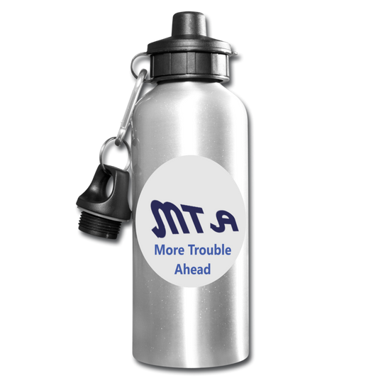 New York City Subway train funny Logo parody Water Bottle - silver