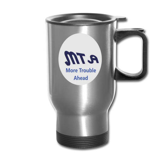 New York City Subway train funny Logo parody Travel Mug - silver
